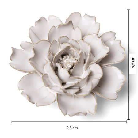 Keramiek Wandbloem Ivory Rose maten
