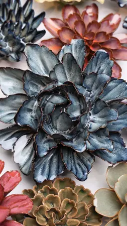 Keramiek Wandbloem Navy Sorbet Peony - afbeelding 3
