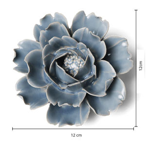 Keramiek Wandbloem Pastel Blauwe Roos sfeer afmetingen