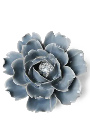 Keramiek Wandbloem Pastel Blue Rose - afbeelding 1