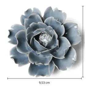 Keramiek Wandbloem Pastel Blue Rose - afbeelding 4