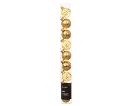 Kerstbal glas d3cm 9st licht goud