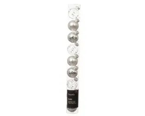 Kerstbal glas d3cm 9st zilver