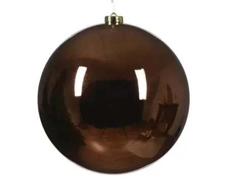 Kerstbal plastic d20cm glans espresso