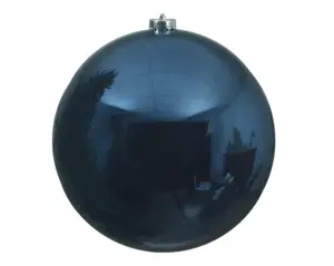 Kerstbal plastic d20cm glans nachtblauw