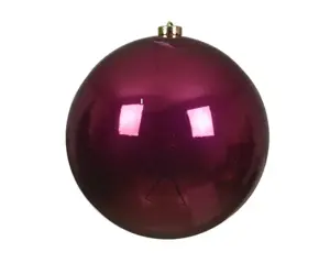 Kerstbal plastic d20cm glans ossenbloed