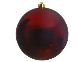 Kerstbal plastic d25cm glans ossenbloed