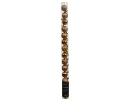 Kerstbal plastic d3cm 14st brandy  - afbeelding 1