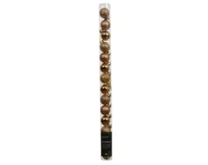 Kerstbal plastic d3cm 14st brandy  - afbeelding 1