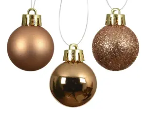 Kerstbal plastic d3cm 14st brandy  - afbeelding 2