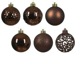 Kerstbal plastic d6cm 37st espresso - afbeelding 2