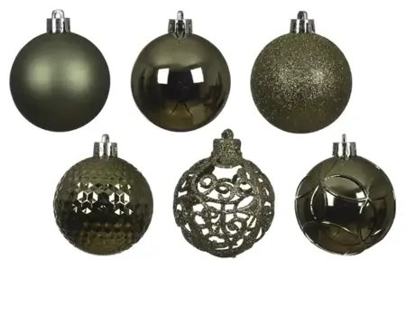 Kerstbal plastic d6cm 37st rosemarijn - afbeelding 2