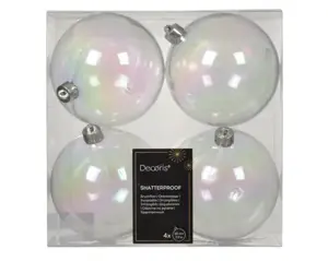 Kerstbal plc d10cm 4st  transparant/iris - afbeelding 1