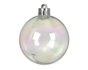Kerstbal plc d10cm 4st transparant/iris - afbeelding 2