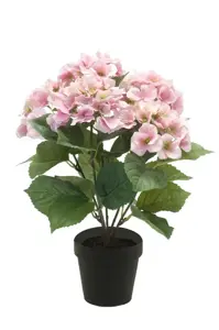 Kunstplant in Pot Hortensia Hydrangea Roze 40cm