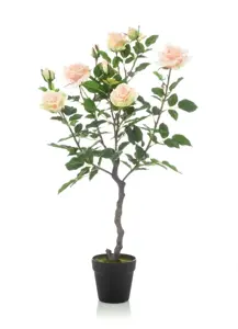 Kunstplant in Pot Roos op Stam Perzik 85cm