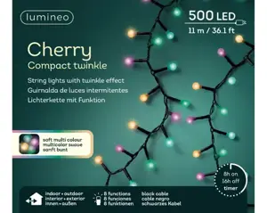 LED cherry lights 11m zwart soft multi color - afbeelding 1