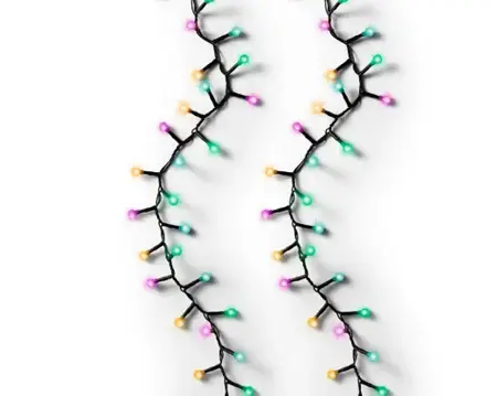 LED cherry lights 11m zwart soft multi color - afbeelding 3