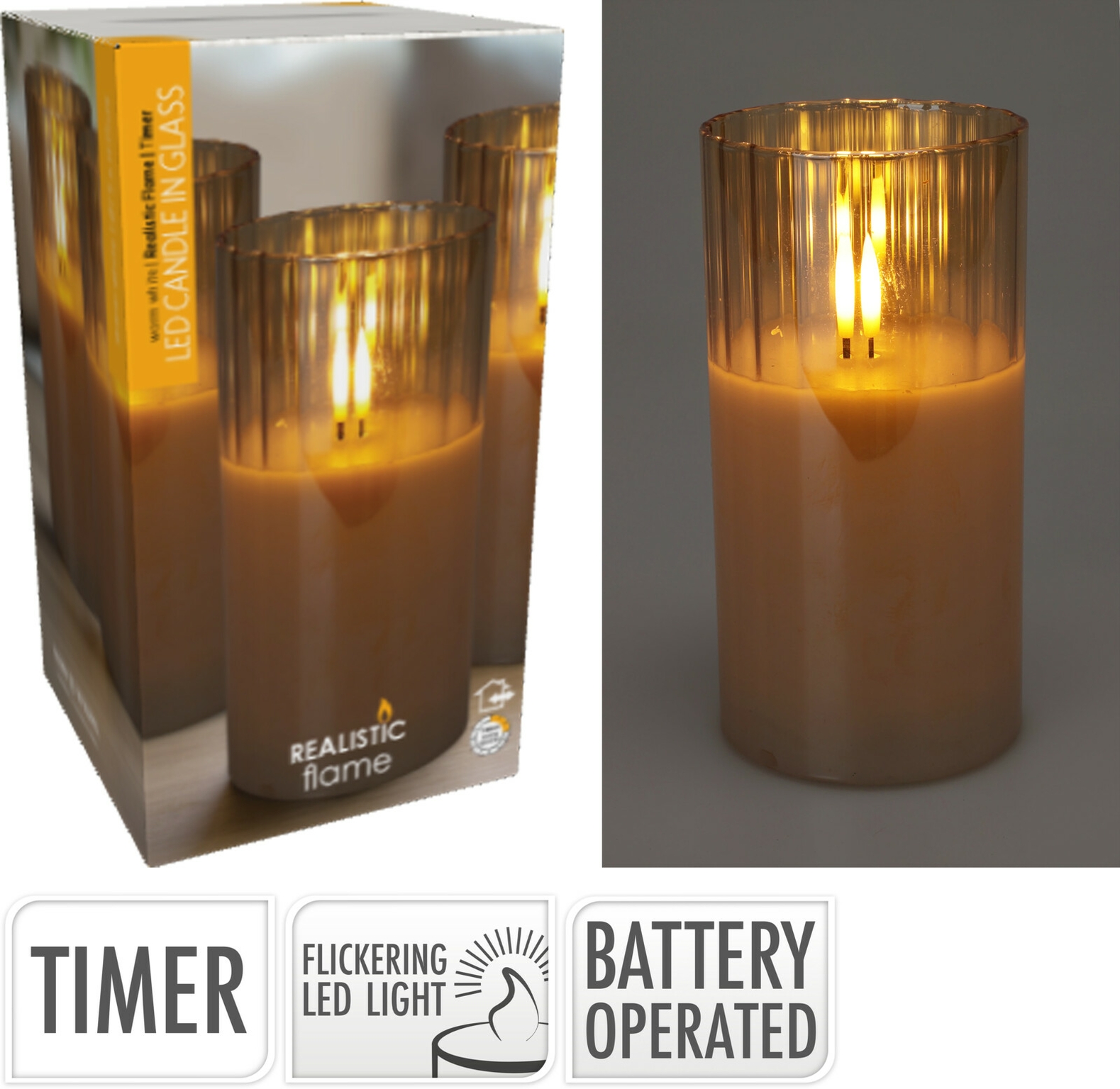 Magic Lights - Candle in glass 510g Tropical Vibes - Papaya - Mango with vegetable wax min. 75% - natural wooden wick that crackles, made in Italy