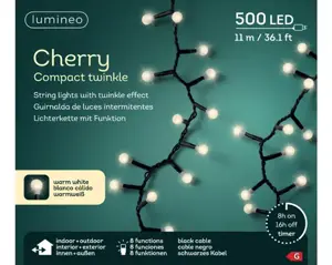 LED verlichting 11m 500 lichtjes zwart warm wit - afbeelding 1