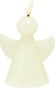 Ledkaars engel 11cm wit - assortiment - afbeelding 3