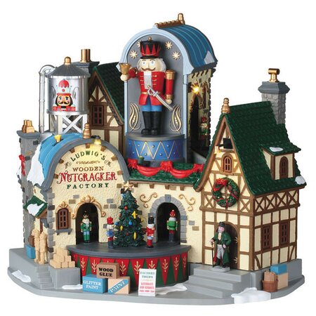 Lemax Ludwigs wooden nutcracker factory + 4,5 Volt Adapter