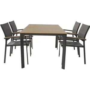 Lesli Living Tuintafel Arezzo 160cm met vier textileen stoelen