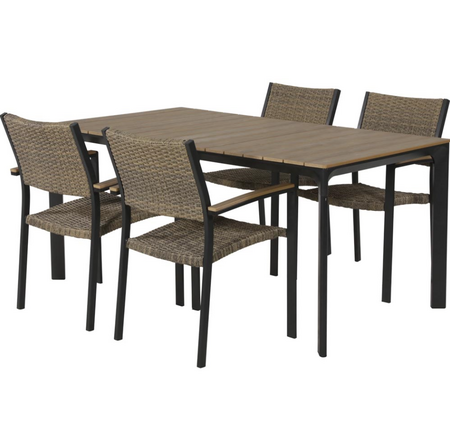 Lesli Living Tuintafel Arezzo 160cm met wicker stoelen