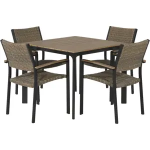 Lesli Living Tuintafel Arezzo 90cm met wicker stoel