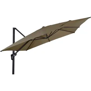 Lesli Living Zweefparasol Libra Taupe 250x250cm gekantelt