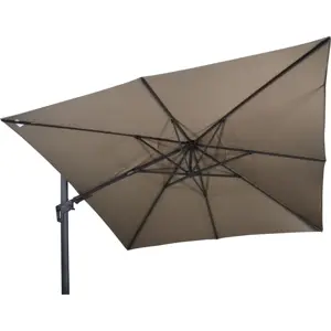 Lesli Living Zweefparasol Virgoflex Taupe 300x300cm kantelbaar