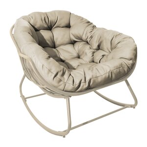 Lounge- schommelstoel Rocking Creme Frame Creme kussen (PRE-ORDER)