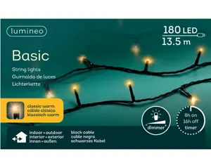Lumineo Basic rice 13.5m-180LED zwart/klassiek warm - afbeelding 6