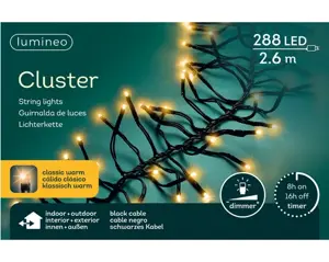 Lumineo Cluster 2.6m-288LED zwart/klassiek warm - afbeelding 6