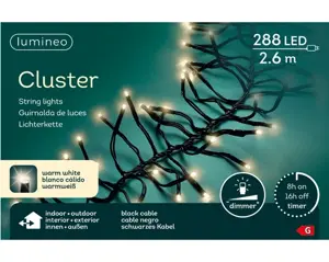 Lumineo Cluster 2.6m-288LED zwart/warm wit - afbeelding 6