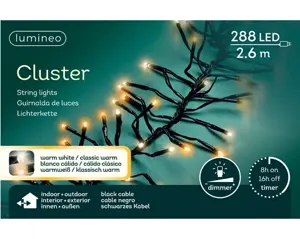 Lumineo Cluster 2.6m-288LED zwart/warm wit/klassiek warm - afbeelding 6