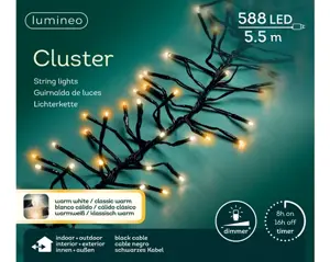 Lumineo Cluster 5.5m-588LED zwart/warm wit/klassiek warm - afbeelding 6