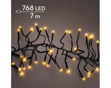 Lumineo Cluster twinkel 6m 768led klassiek warm - afbeelding 3