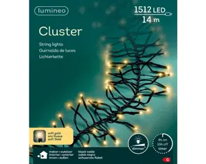 Lumineo led cluster 14m-1512l zwart/soft gold - afbeelding 6
