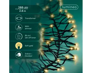 Lumineo led cluster 260cm-288l zwart/soft gold - afbeelding 8