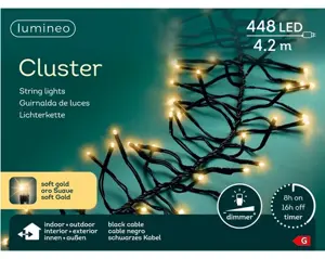 Lumineo led cluster 4.2m-448l zwart/soft gold - afbeelding 6