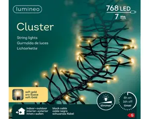 Lumineo led cluster 7m-768l zwart/soft gold - afbeelding 6