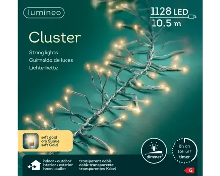 Lumineo led cluster lights 10.5m helder/soft gold - afbeelding 1
