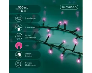 Lumineo led compact lights 11m 500led roze - afbeelding 1