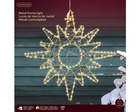 Lumineo led frame 39cm-355l goud/warm wit - afbeelding 1