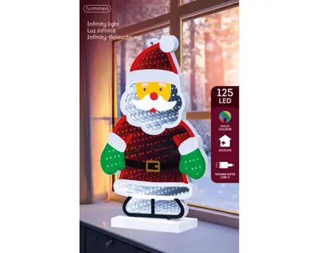 Lumineo led infinity kerstman 125LED multi - afbeelding 1