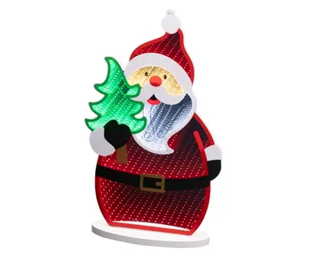 Lumineo led infinity kerstman met kerstboom 215LED multi - afbeelding 2