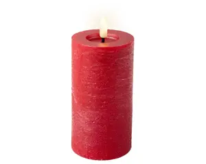 Lumineo Led kaars 15cm kerst rood/warm wit - afbeelding 3
