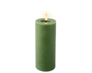 Lumineo Led kaars 19cm groen/warm wit - afbeelding 3
