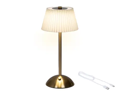 Lumineo led oplaadbare taflelamp 30.5cm creme/goud - afbeelding 1